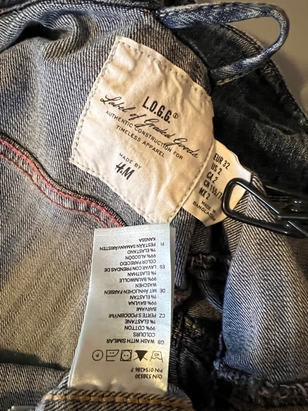 L.O.G.G. Label of Graded Goods by H&M Distressed Jean Jacket, size 2 - Picture 9 of 16